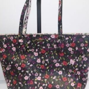 Kate Spade EUC Floral Tote Bag Purse w/ Card Wallet